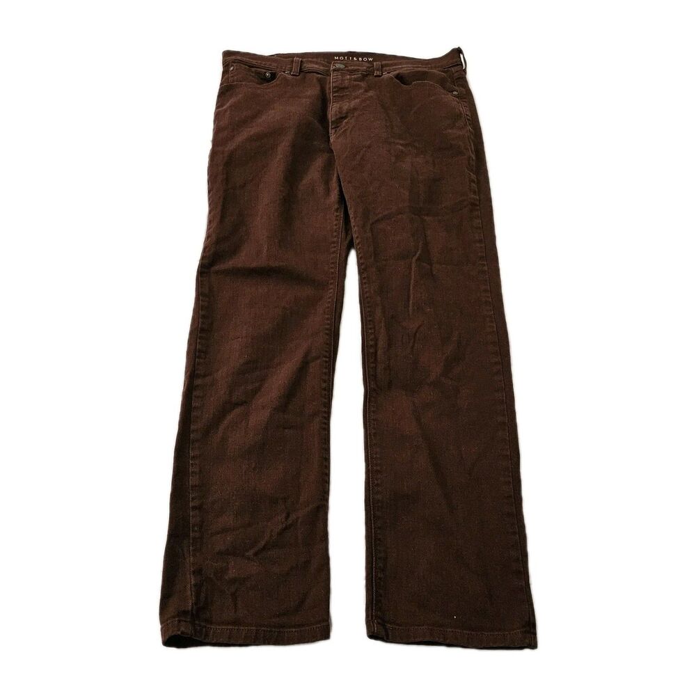 Mott & Bow Pants Mens 34 x 30 Burgundy Slim Fit Mercer Denim Jeans Stretch